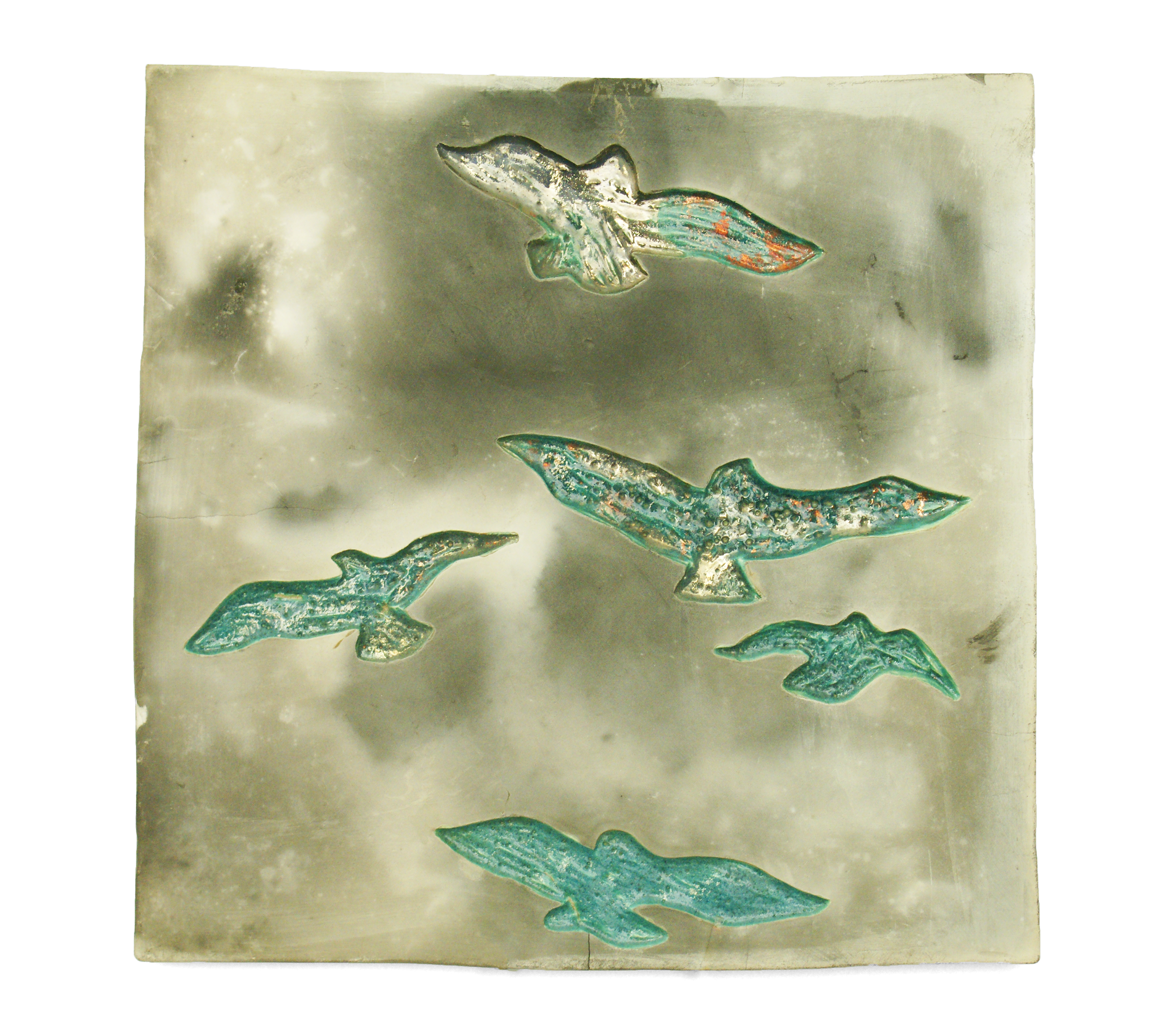 Soar II
Hand~built Raku Tile