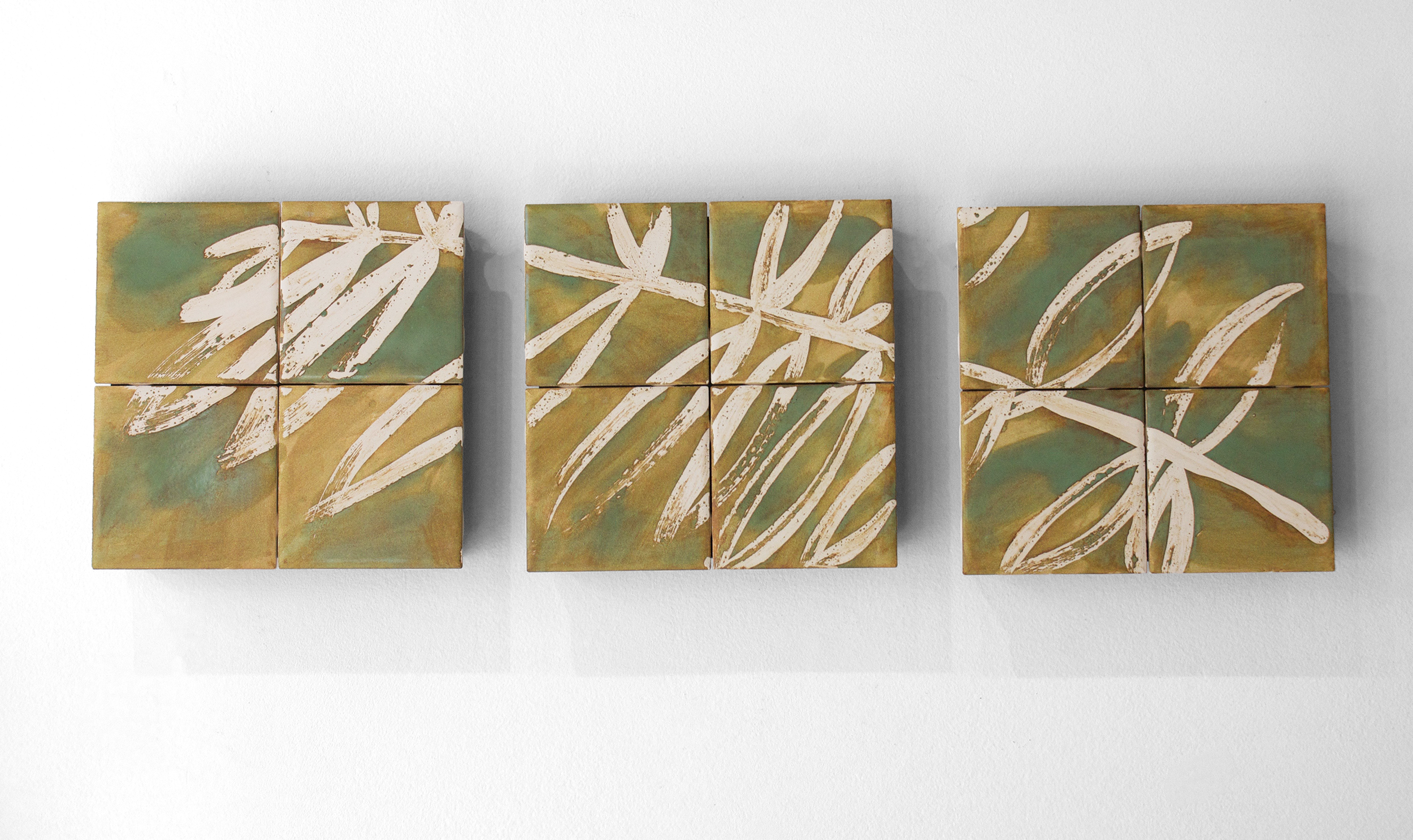 Bamboo.
ceramic tiles on panel