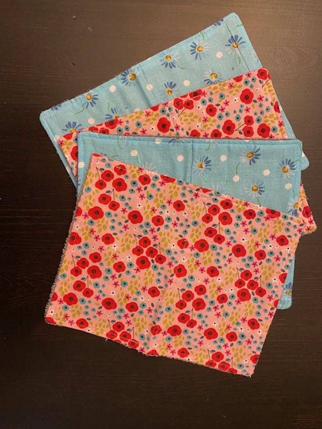 Light Blue/Pink Flowers