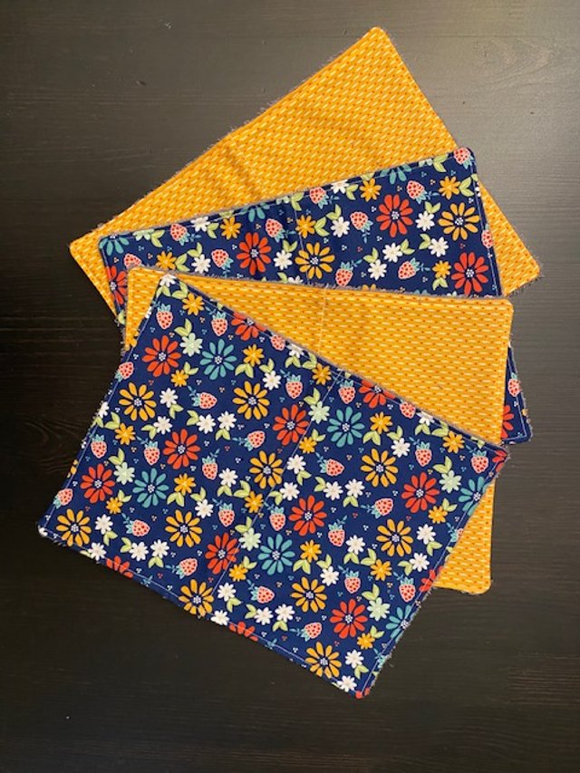 Orange/Dark Blue Flowers