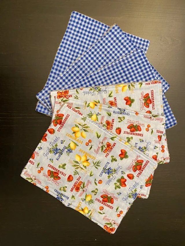 Blue Gingham/Fruit