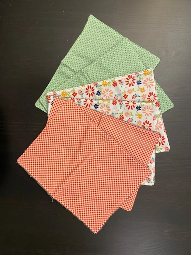 Green/White Flowers/Red Gingham