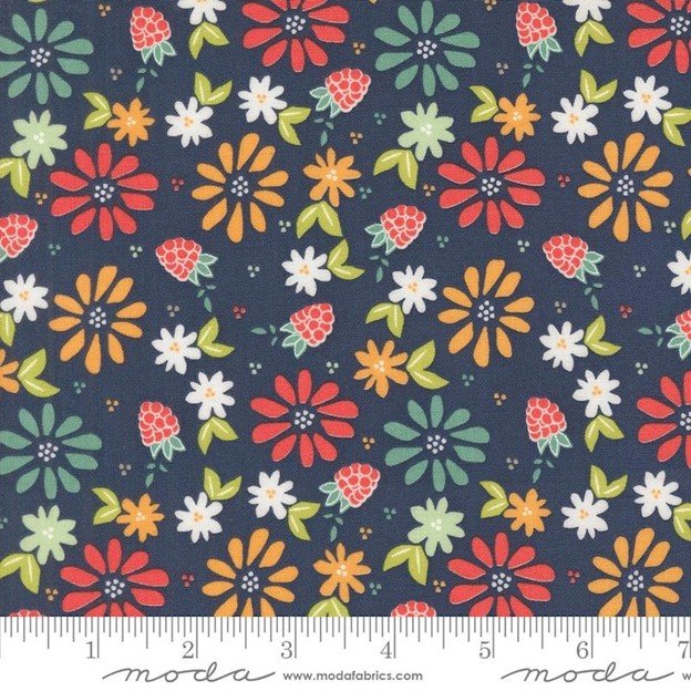 Summer Raspberry by Sherri & Chelsi - Spring Berries Floral Blueberry.jpg