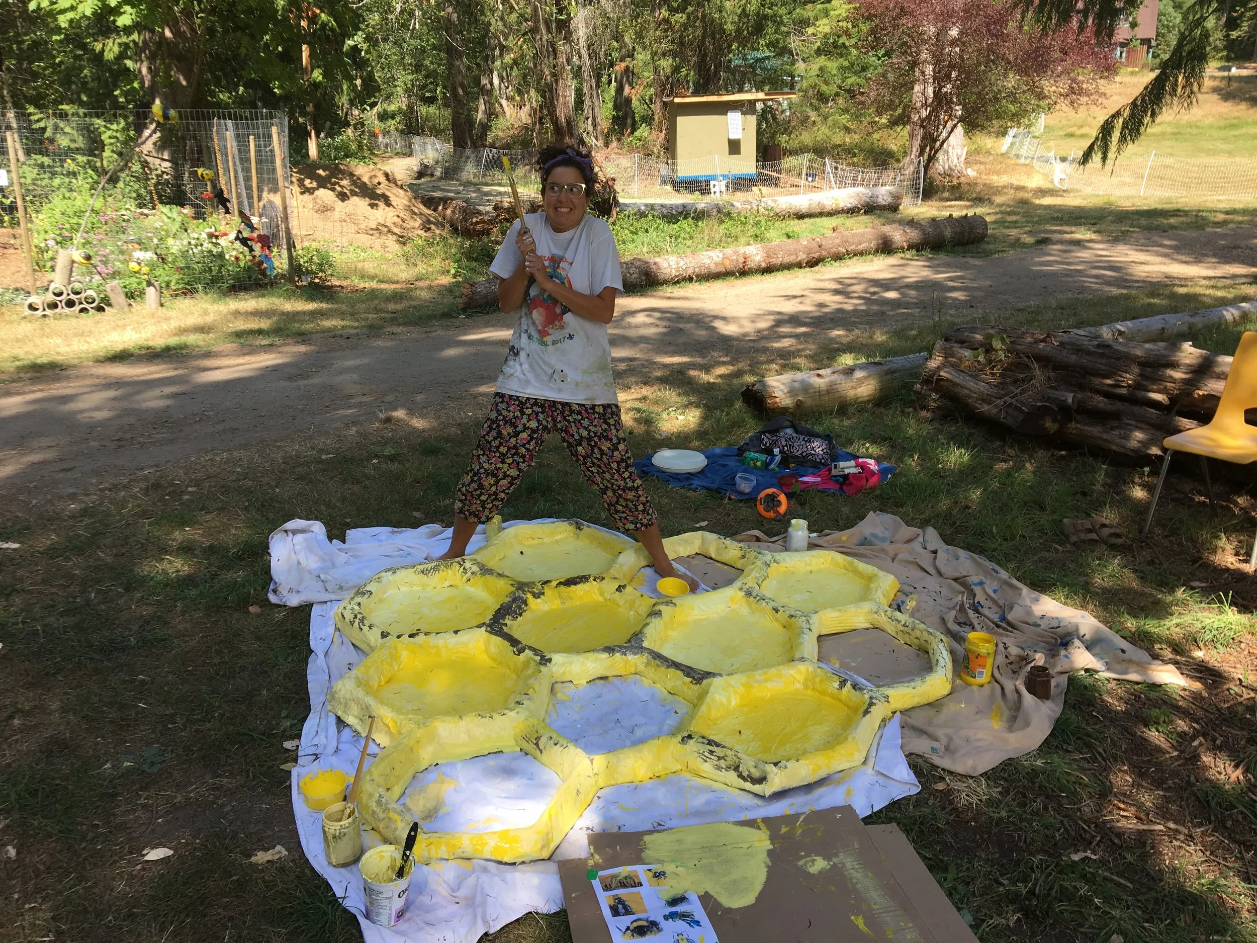 Community Art Beehive on Thetis Island, 2018. 
