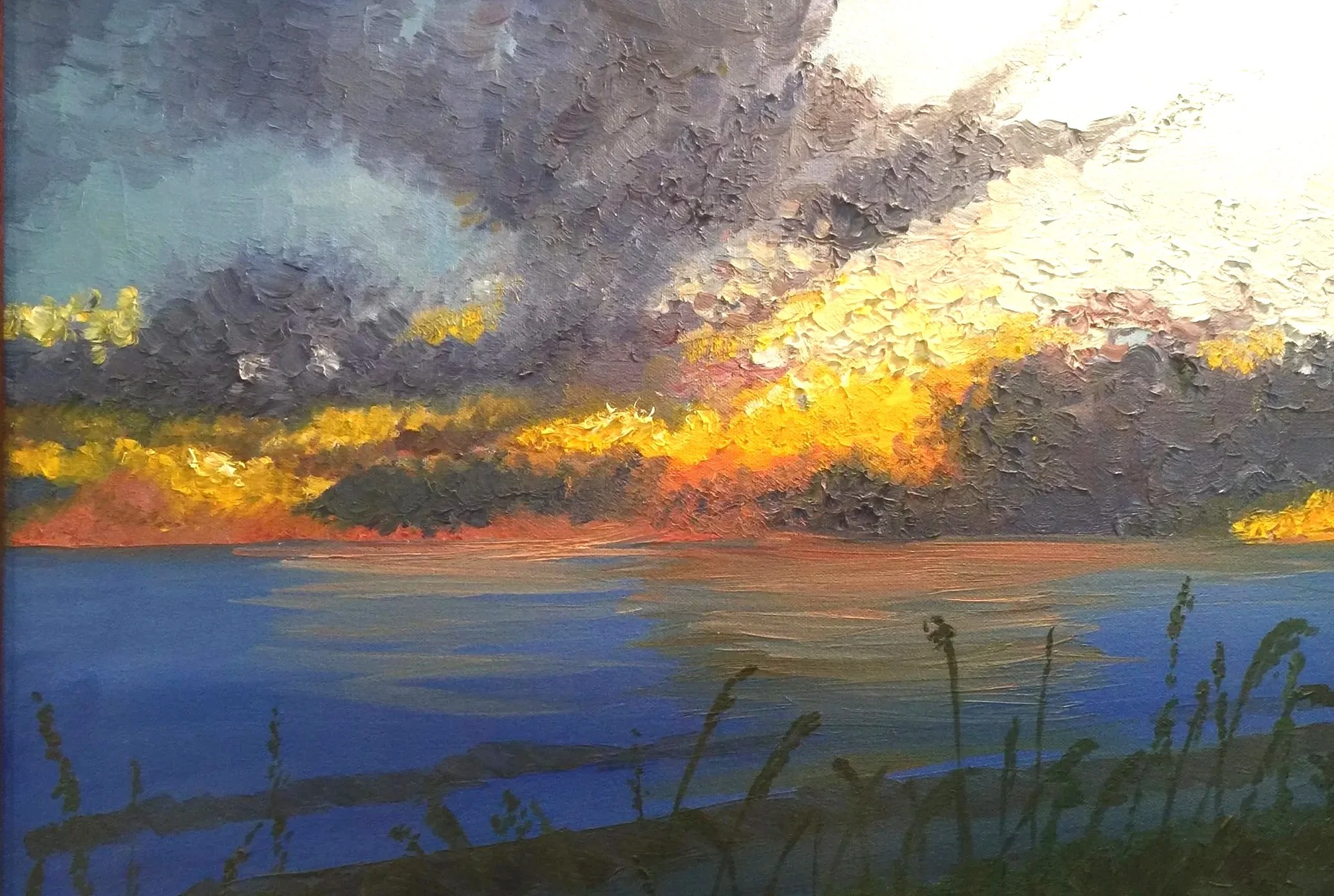 Sunset with Friends, Oil