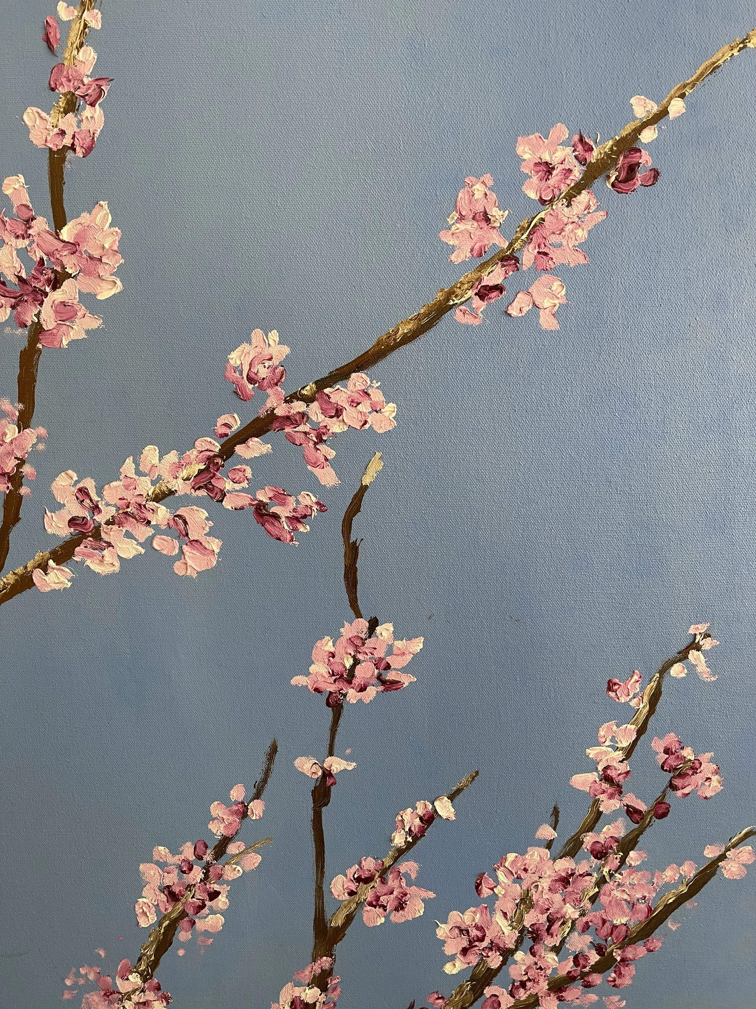 Cherry Tree Blossoms,  Oil