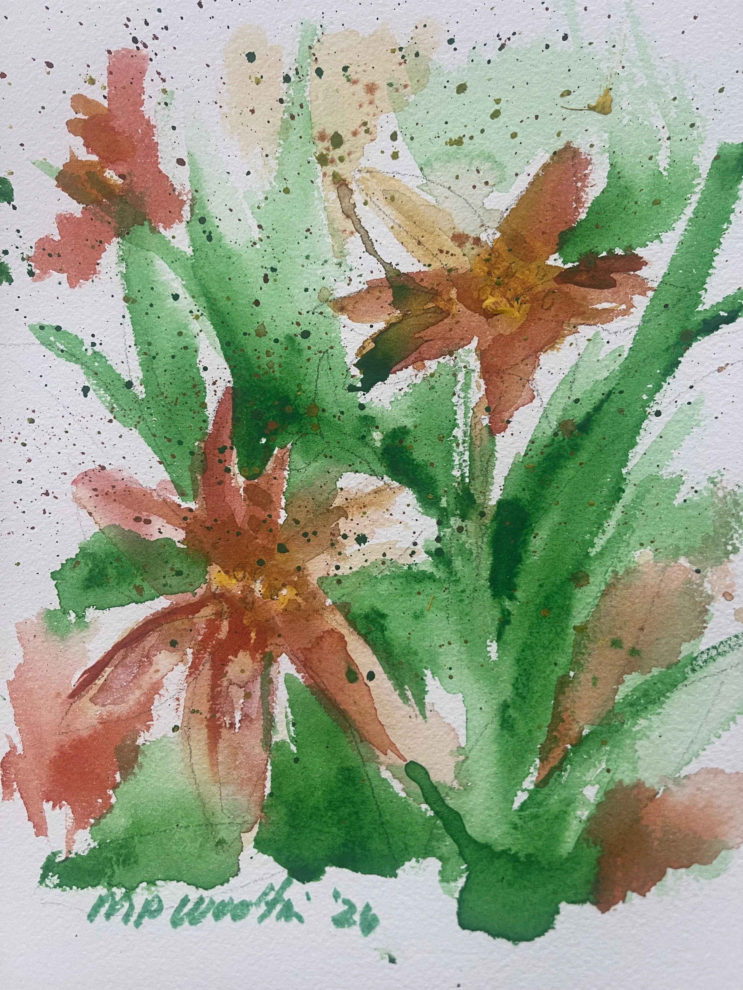 Orange Daylilies 
Original Watercolor 