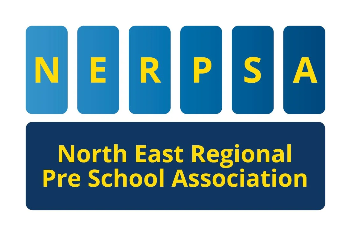 Logo with blue blocks spelling NERPSA and yellow text below reading North East Regional Pre School Association.