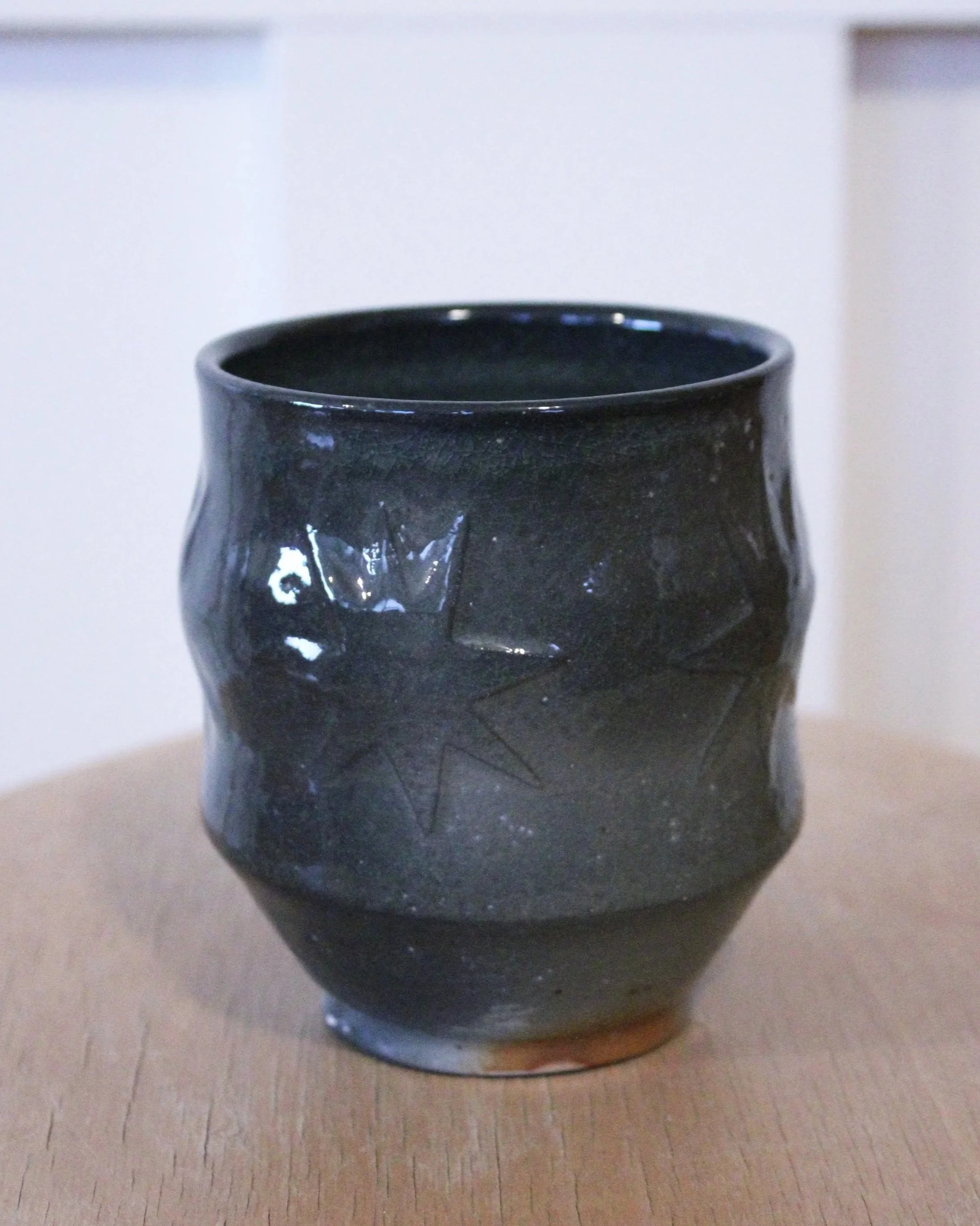 Soda Fired Cup with Star Etching