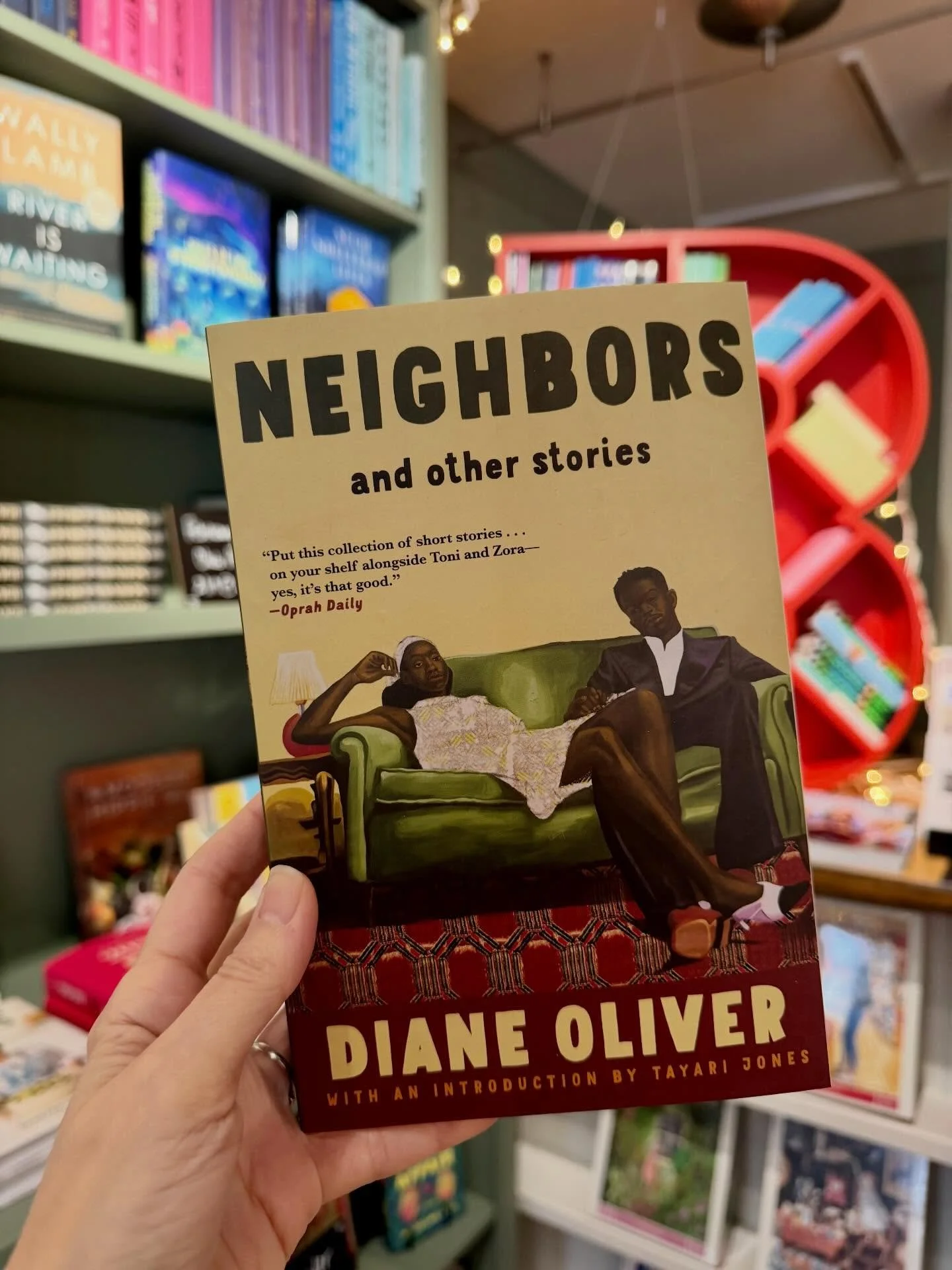We read 𝘕𝘦𝘪𝘨𝘩𝘣𝘰𝘳𝘴 𝘢𝘯𝘥 𝘖𝘵𝘩𝘦𝘳 𝘚𝘵𝘰𝘳𝘪𝘦𝘴 by Diane Oliver for the Yellow Studio Book Club, and I can&rsquo;t stop thinking about it.

These stories&mdash;set in the 1950s and 60s&mdash;offer a moving look at what it was like to live