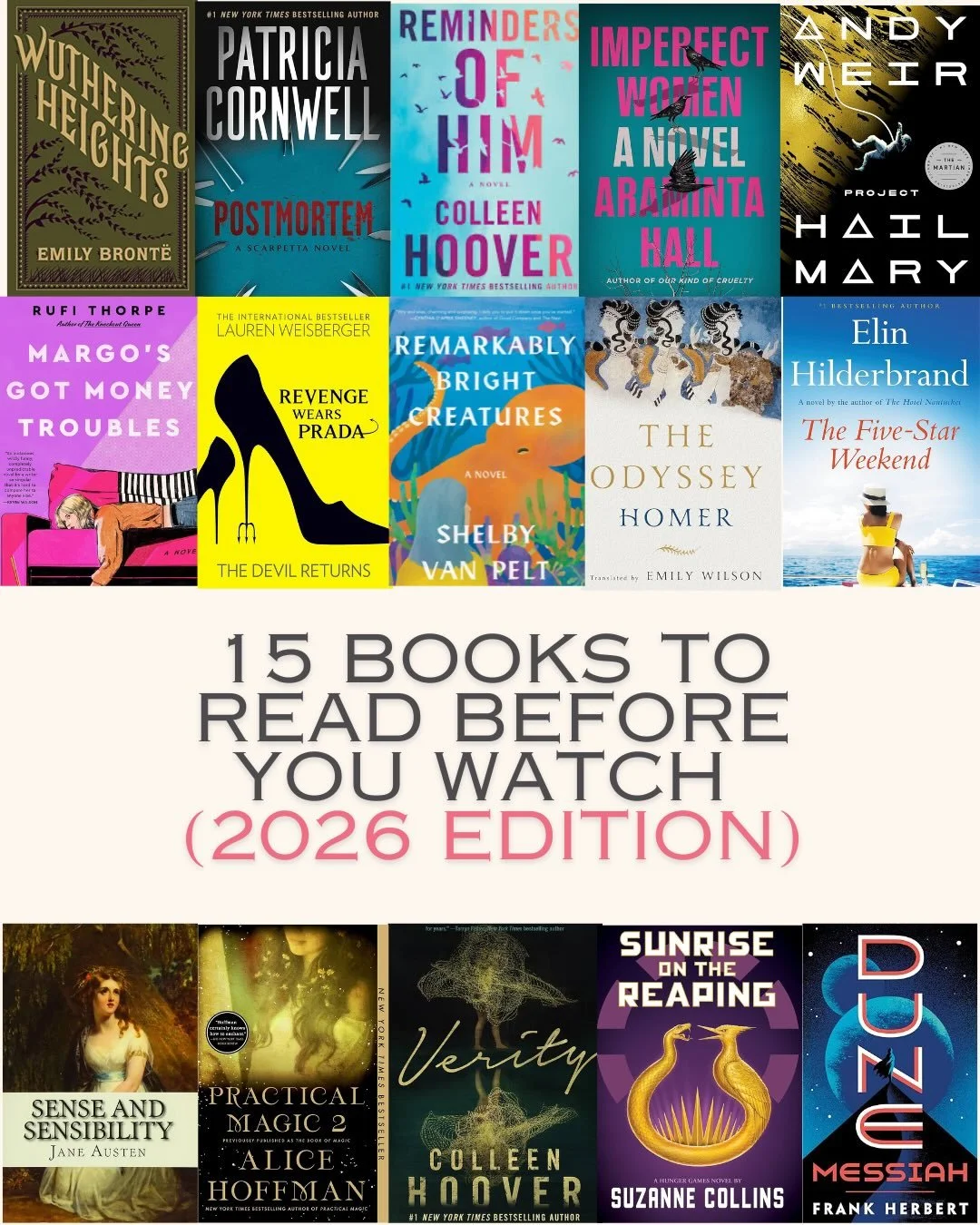 From hot romances to epic sci-fi, twisty thrillers to literary favorites, these books are all headed to the screen in 2026. 🎬

Which ones are you most excited to watch? And more importantly&hellip; which are you reading first? 😉

#BedfordBooks #Boo