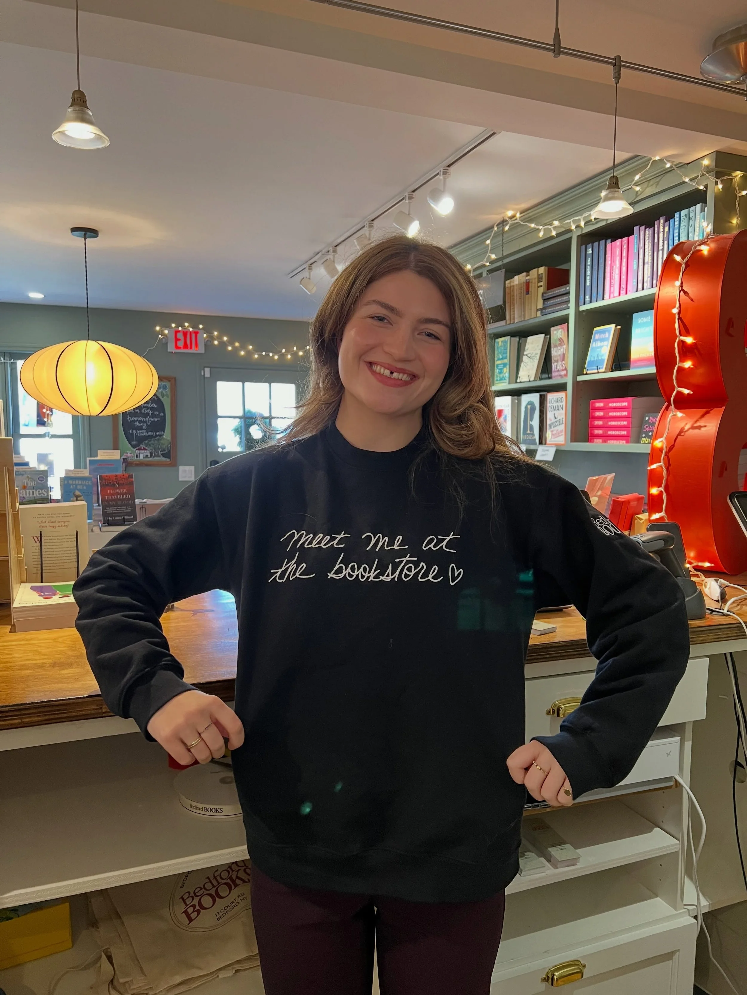 It&rsquo;s been so fun seeing our Meet Me at the Bookstore sweatshirt out in the wild! From our staff to friends to customers, we love seeing so many of you wearing a little piece of Bedford Books. 🥹💛📚

#BedfordBooks #MeetMeAtTheBookstore