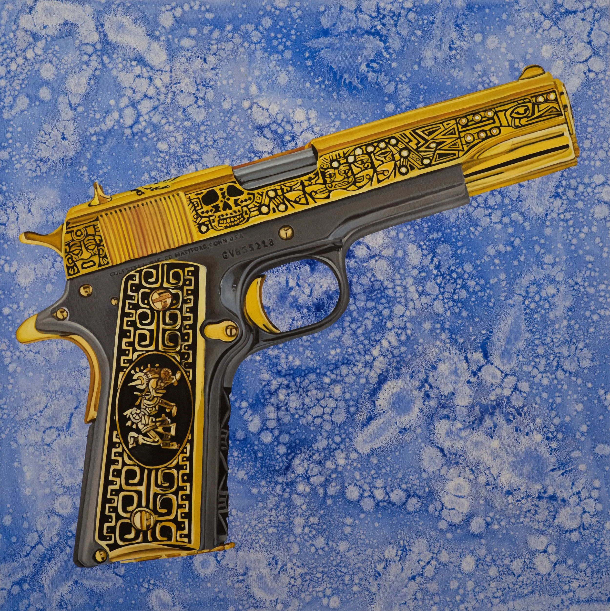 "Aztec 38 Super" 36"x36" oils on canvas circa 2025