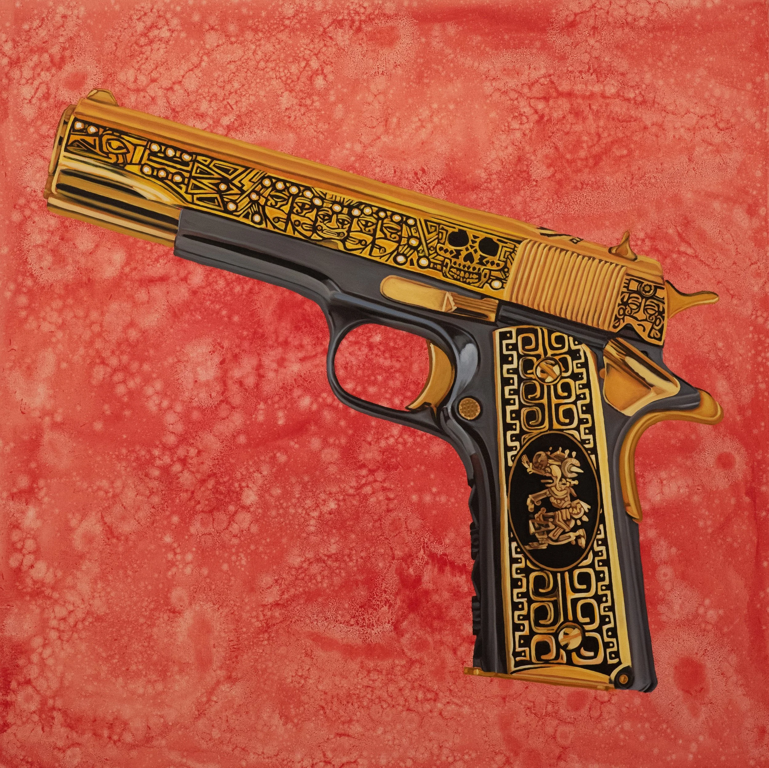 "Aztec 38 Super" 36"x36" oils on canvas circa 2025