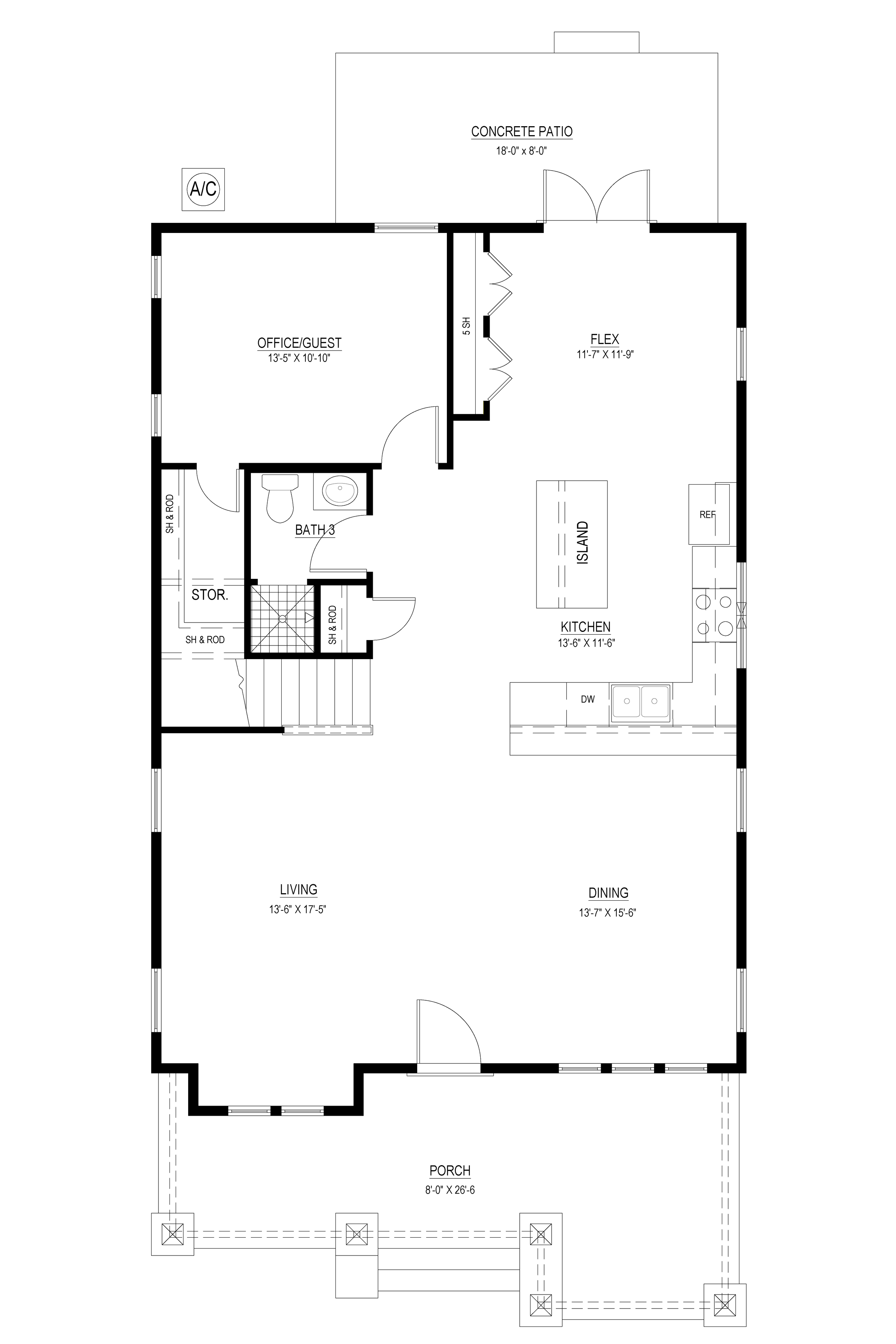 SWEETWATER B 1st floor plan