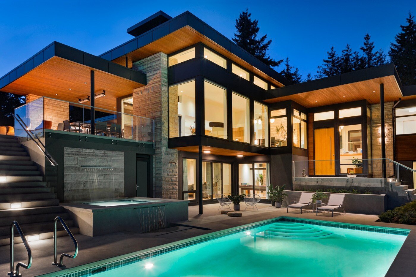 Luxury custom home build with large pool