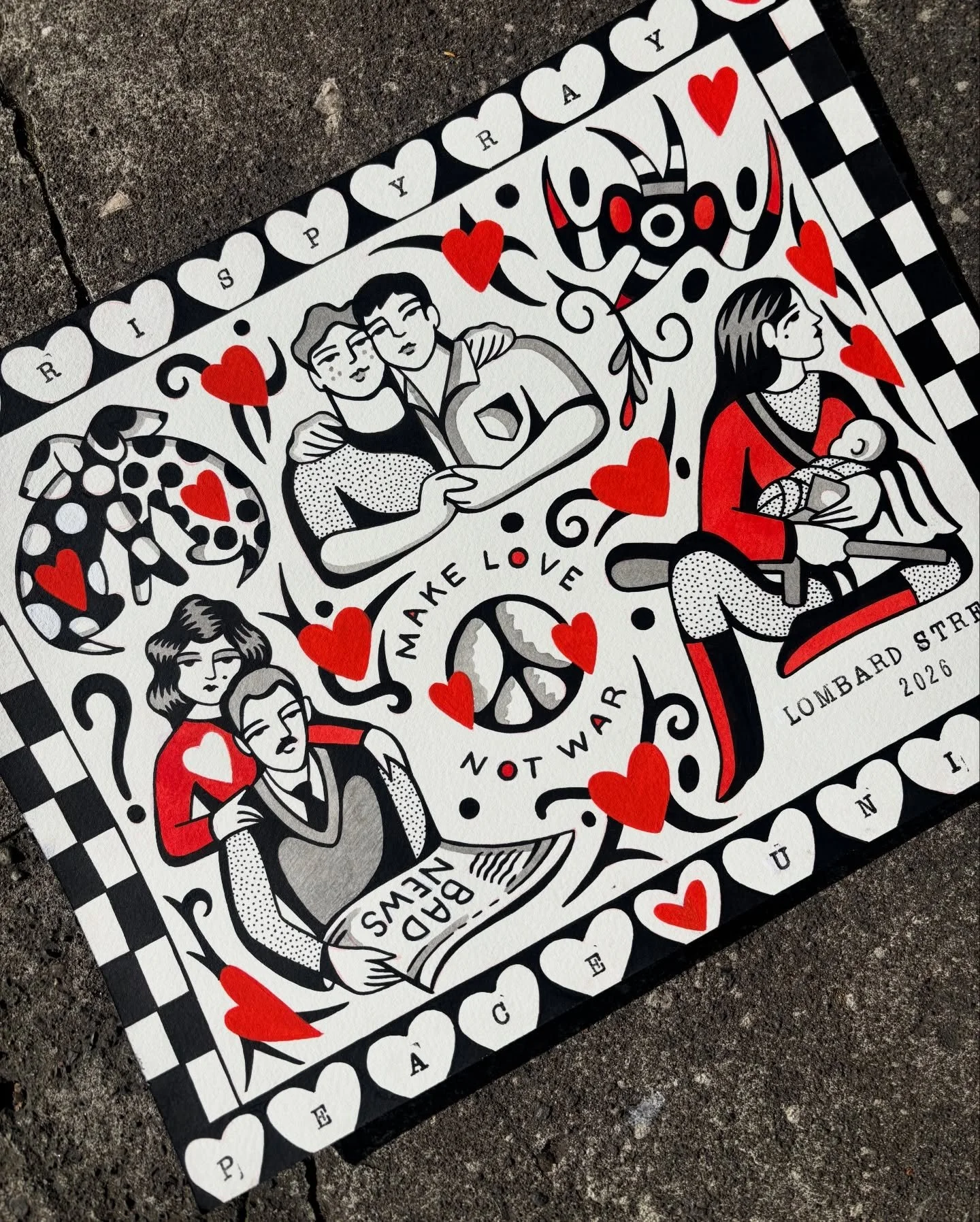 Here&rsquo;s my flash sheet for tomorrow! Love you guys &hearts;️ *prints of this are now available for free at @lombardstreettattoo and will be available in SLC 3/6-3/8