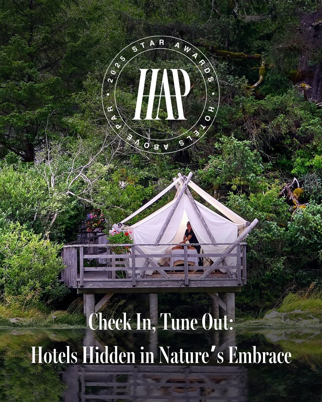 Our latest 2025 Star Awards roundup celebrates stays that blur the line between indoor comfort and outdoor grandeur&mdash;from rainforest lodges hidden beneath canopies to lakeside retreats floating on glass.
Each retreat tells a story of stillness, 