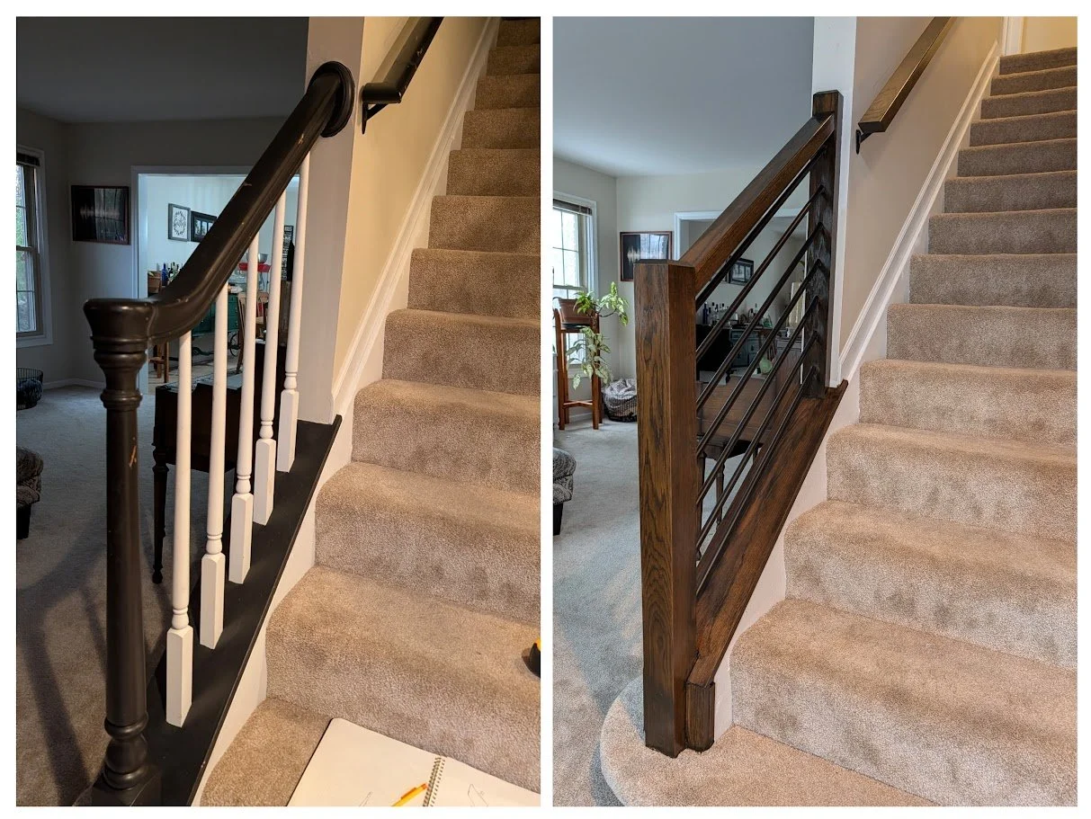 Stairway Handrail Renovation (Before / After)