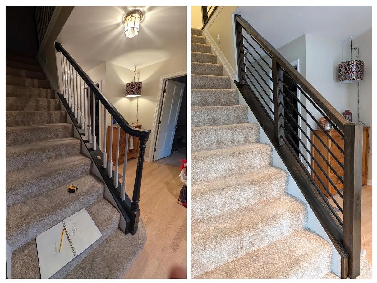Stairway Handrail Renovation (Before / After)
