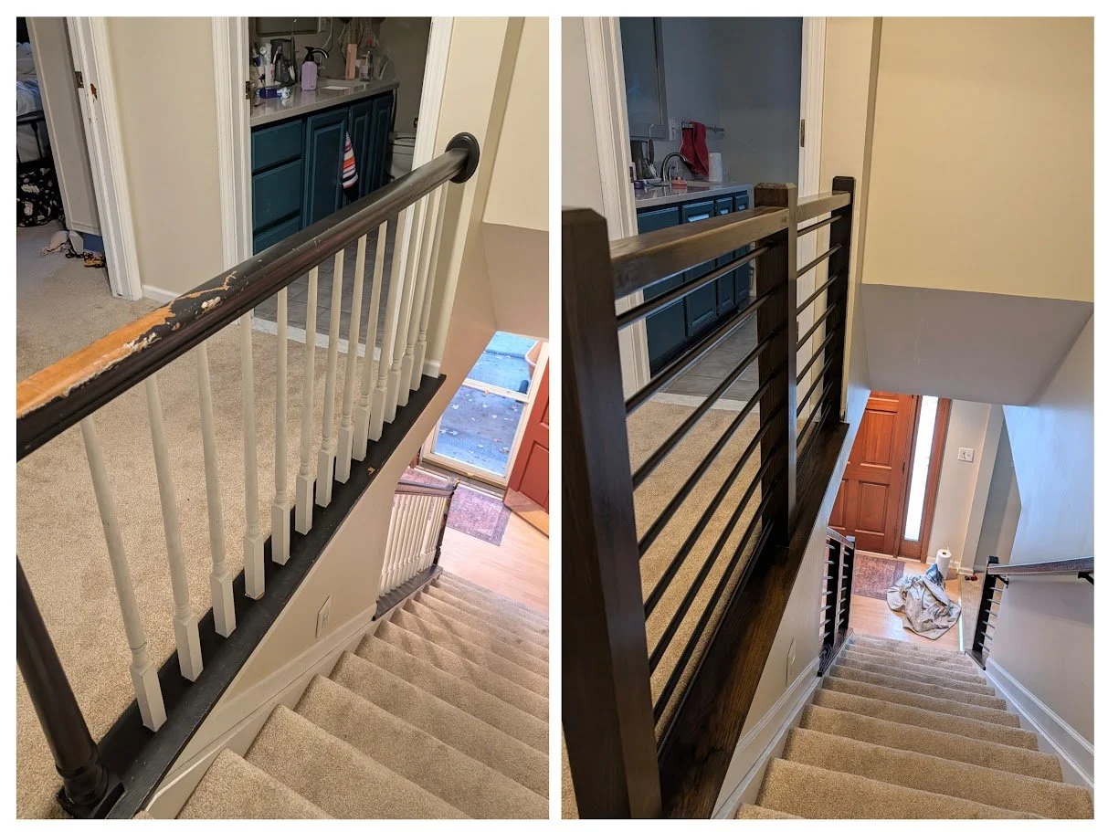 Stairway Handrail Renovation (Before / After)