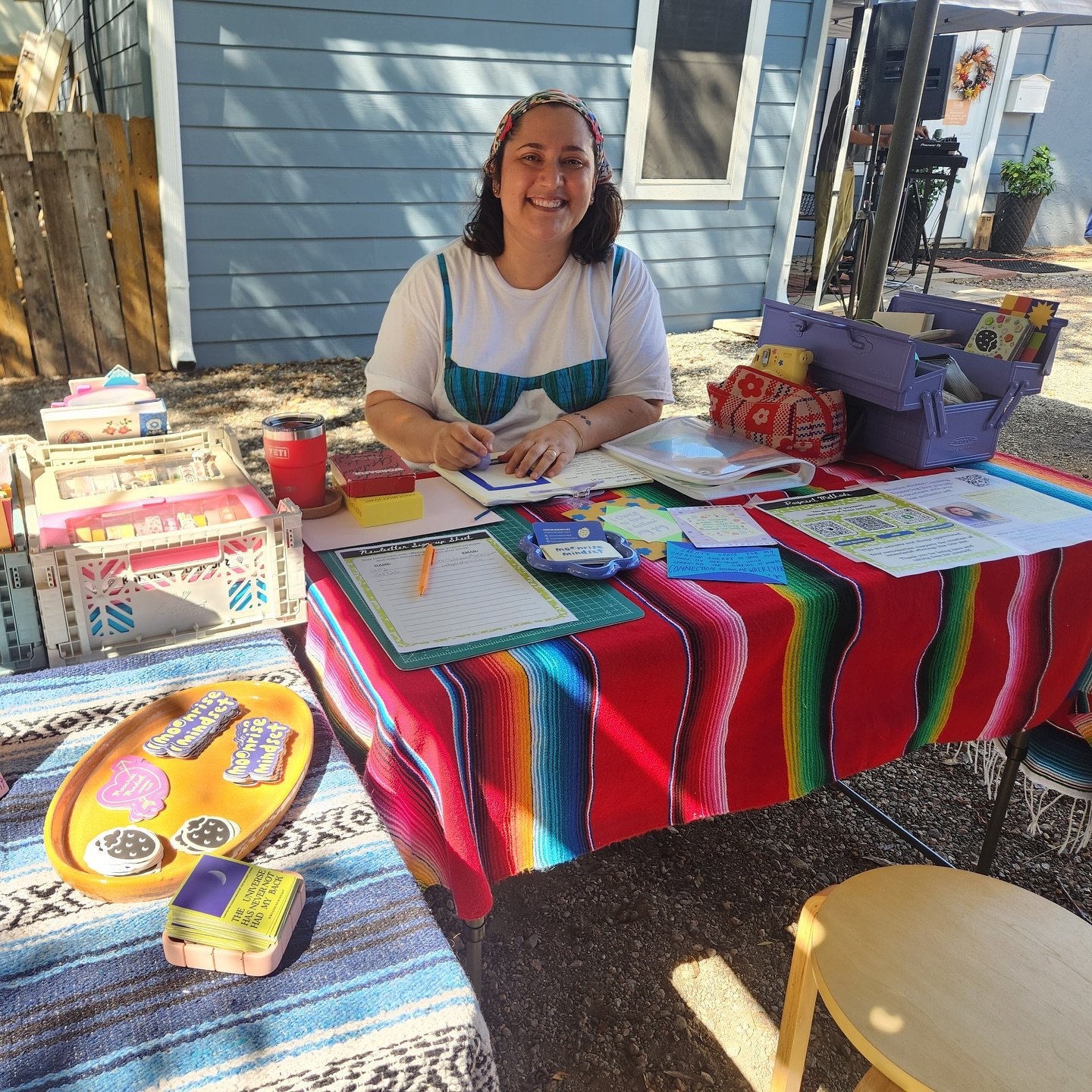 some photos from my first-ever vendor market at @7thstreetcandle.co ☺️ thank you to the friends who sat and got an affirmation and to my husband for getting me a table. This was such a great learning experience and a beautiful day to be out sharing a