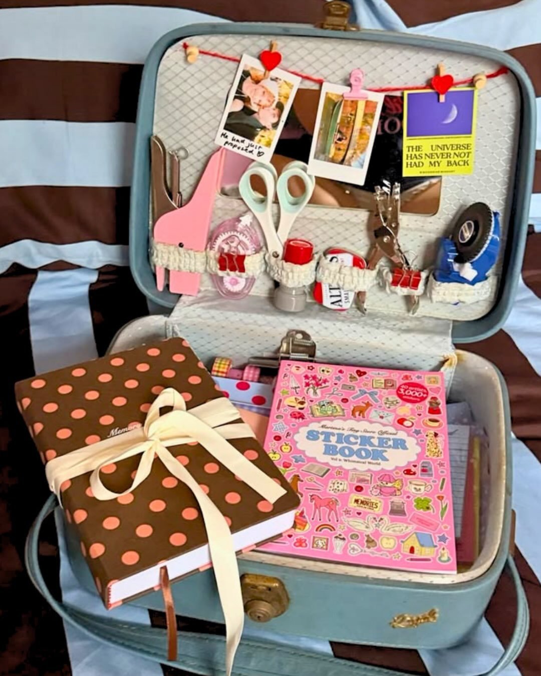 🕵🏻&zwj;♀️ see something familiar in @martinamartian&rsquo;s crafty kit?? 👀 

TYSM @martinamartian for including our affirmation sticker in your Crafty Kit! 🤗🫶🏼💘

The Universe has never not had our backs 💫
❣️ @martinastinystore @martinamartian