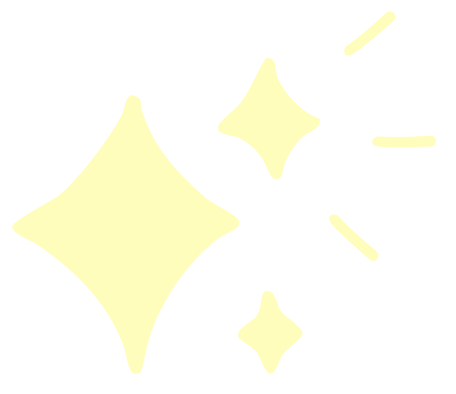 Sparkling stars with lines indicating shine or brightness.