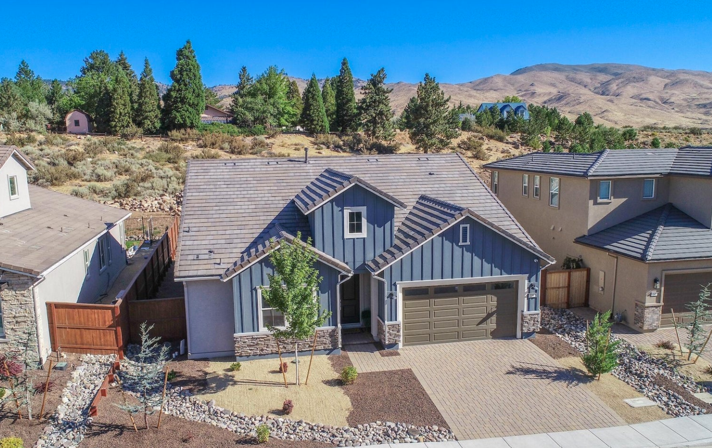 Front aerial image 239 Commodore Dr Verdi NV.  Image credit: Captured Spaces