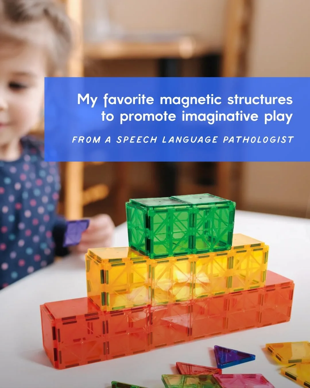 I LOVE using magnetic tiles with kids who are at so many different levels of play. They&rsquo;re the most versatile toy ever, and such an asset for encouraging imaginative play and language! I wanted to share some of my go-to simple structures that I