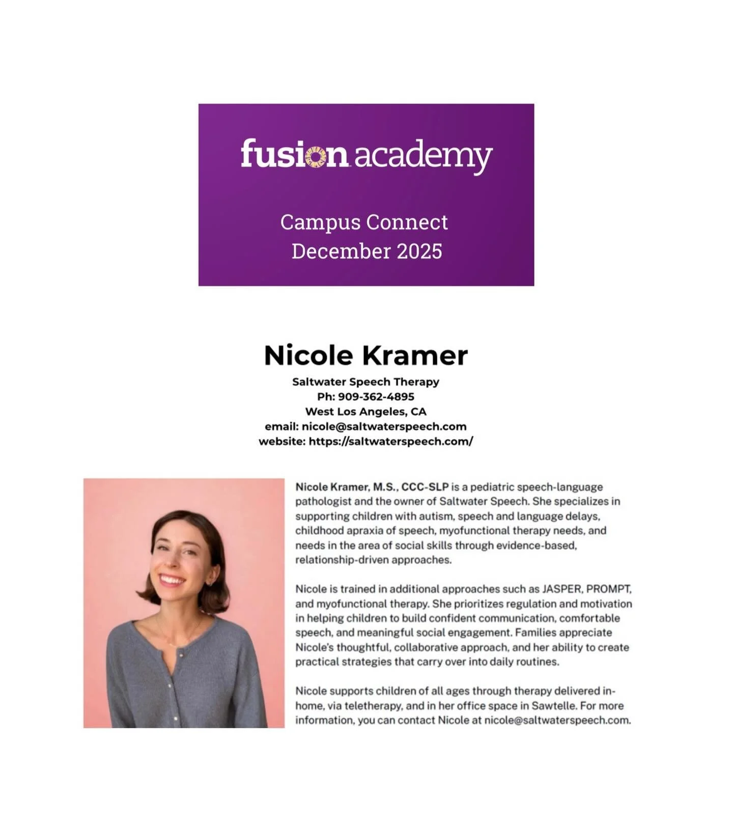 Thank you so much for the feature @fusion_academy 💜 

Being at the Fusion West LA campus is a lovely experience. It is so impressive how well they are able to individualize education and encourage exploration of each student&rsquo;s interests, while