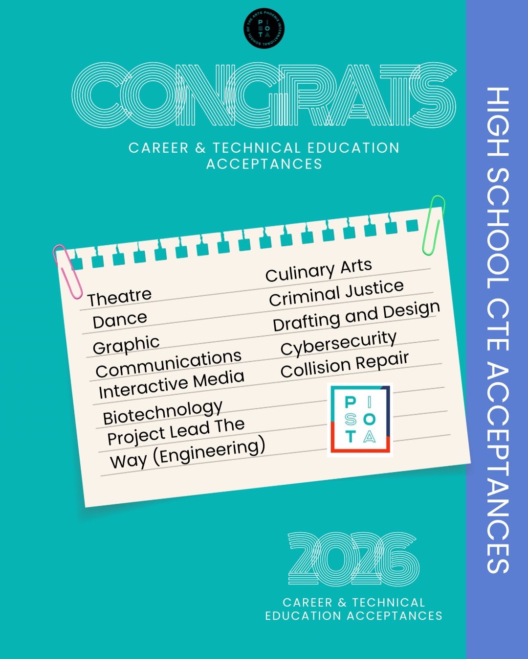 🎉 PHOENIX PROUD! 

Congratulations to our incredible 8th grade scholars who have been accepted into Career &amp; Technical Education programs throughout Charles County! From Theatre and Dance to Cybersecurity, Biotechnology, Culinary Arts, and beyon