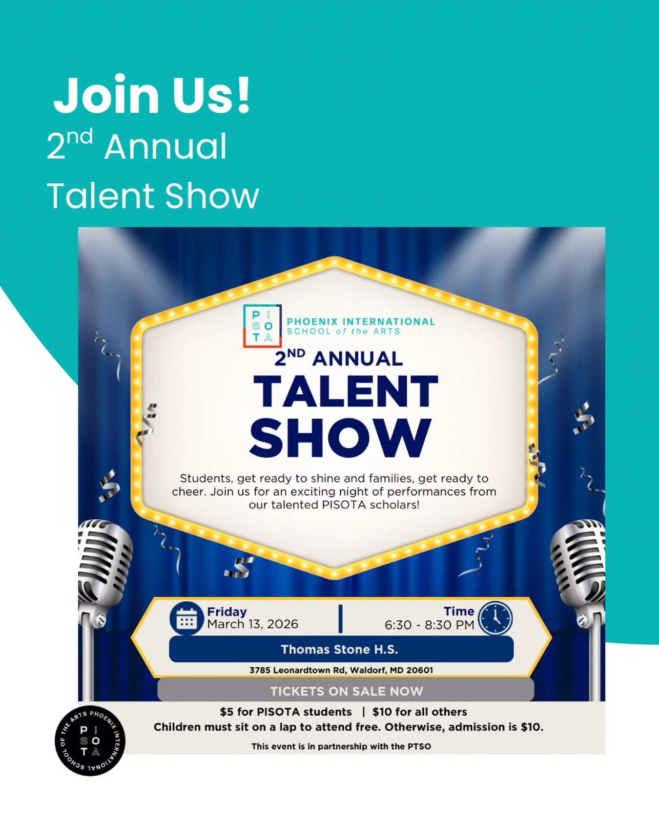 🎙️If you&rsquo;ve ever been part of the PISOTA community, this is your invitation to come back and celebrate.

Our Middle School Talent Show on March 13th is a night of courage and creativity - and your presence matters.

🗓 Friday, March 13
🕕 6:30