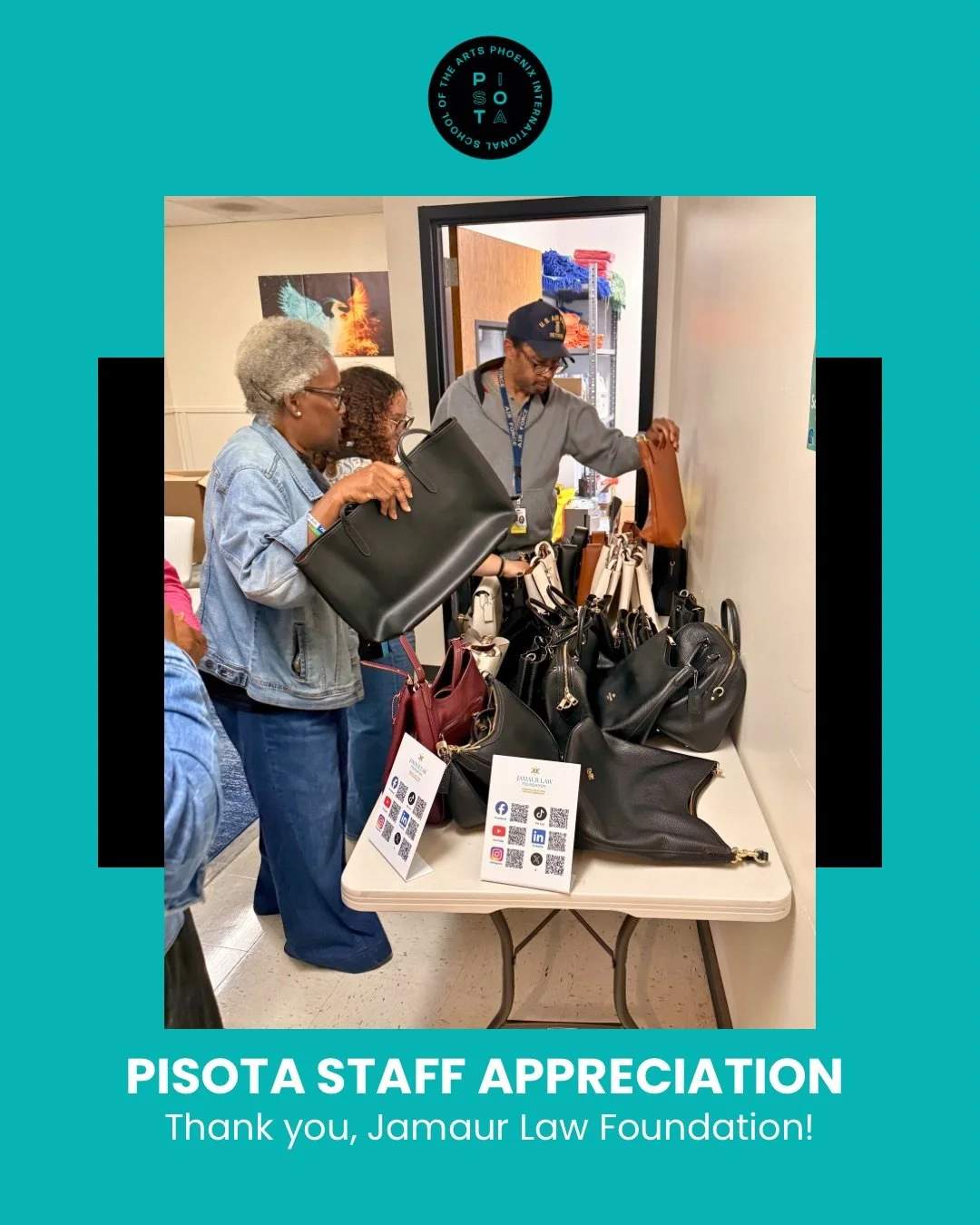 A huge thank you to @jamaurlawfoundation for their generous appreciation of our staff! In collaboration with PISOTA Admin, they brought joy to our operations, instructional, and transportation teams. We're honored to have such caring partners. #PISOT