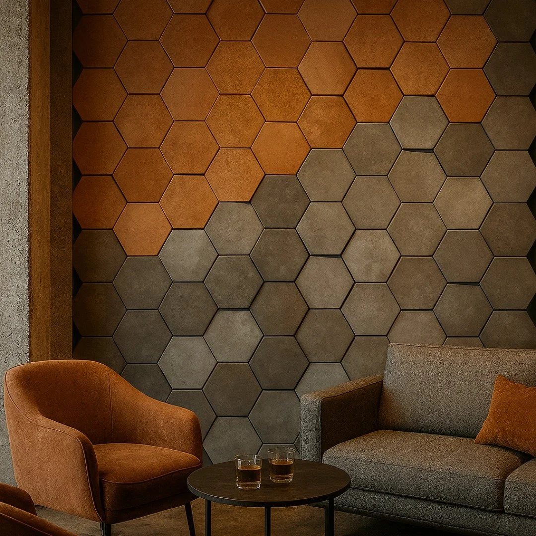 Discover @muratto.wall Outrock Collection&mdash;sleek, sustainable tiles crafted from premium minerals and recycled sports shoe textiles. Perfect for elevating any space, they combine stunning three-dimensional designs with durability against fire, w