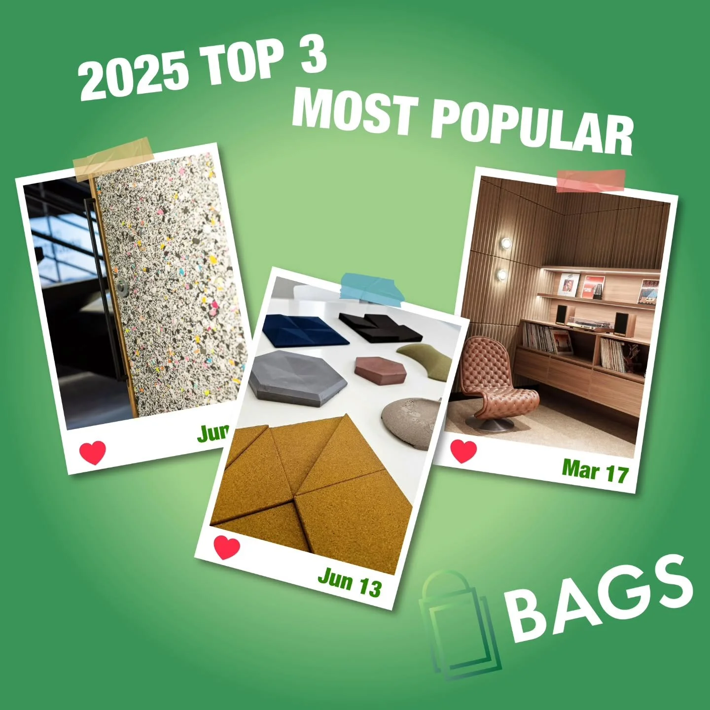 Thanks to all our supporters, suppliers, friends, designers, architects &amp; clients for your support this past year!  Wishing all a smashing 2026!  Here are our TOP 3 most Posts of the past year. Popularity is a mix of likes, shares, saves &amp; fe