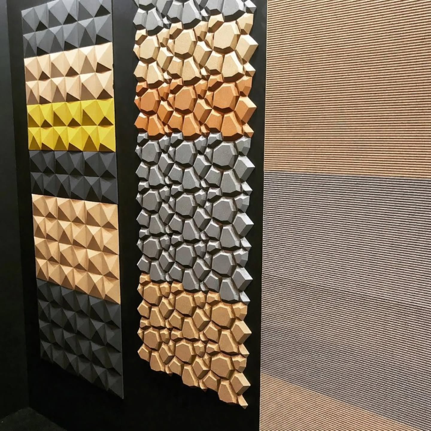 Lovely display of Muratto PEAL, BEEHIVE &amp; INFINITY featured in Muratto's Canada Partner's recent display.  See all of these &amp; more in our Quarry Bay Showroom!  We love the sustainable miracle material - CORK, that is fire resistant &amp; also