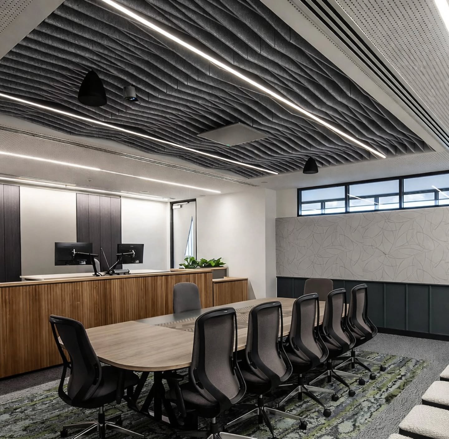 Thanks to @instyle_au for this great project share of a Government Project in Victoria, Australia. The motif of ECOUSTIC SCULPT TAPER works so nicely with the ECOUSTIC OPUS print on the wall at back! :) Photographer: Michelle Broadhurst. Links to mat