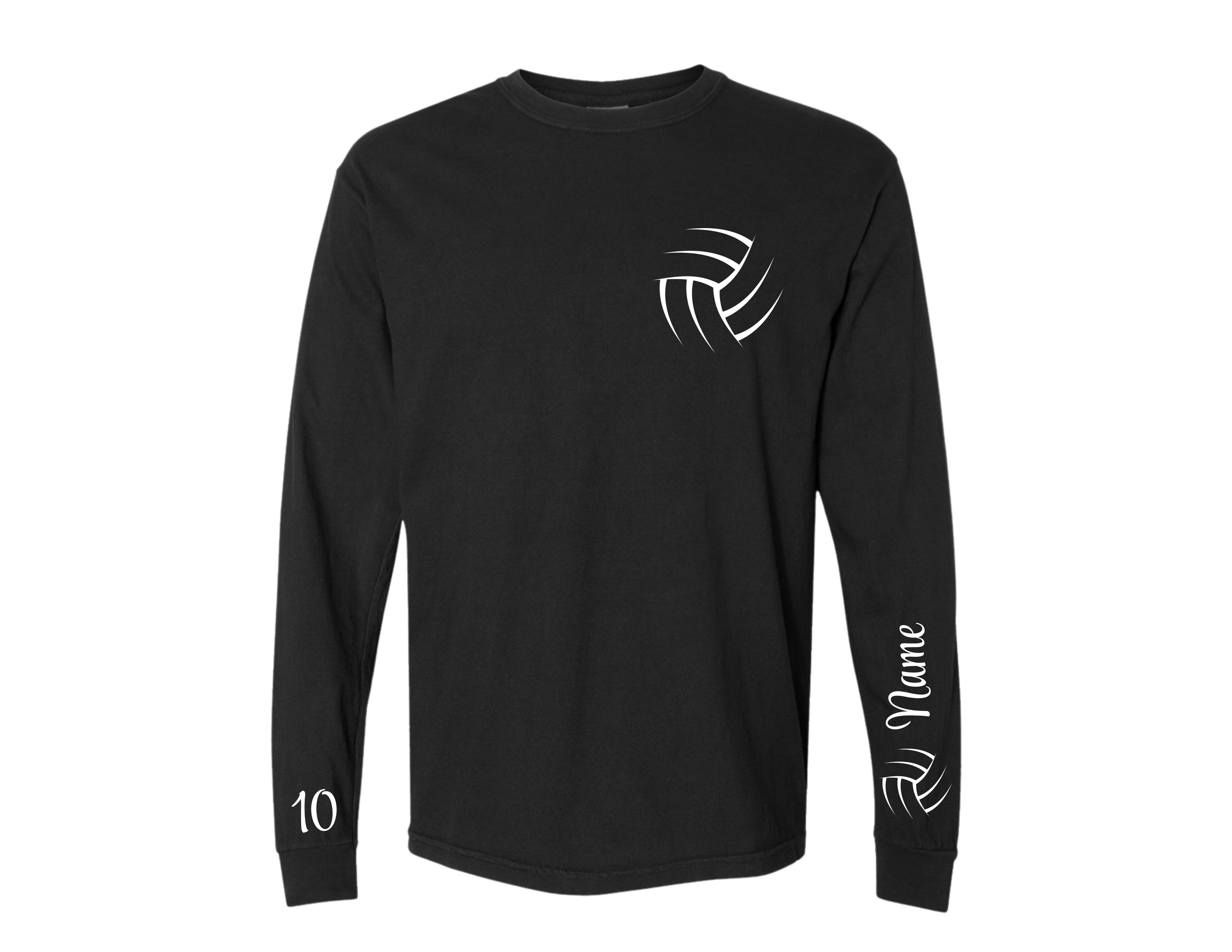 Volleyball name number sleeve Black .png