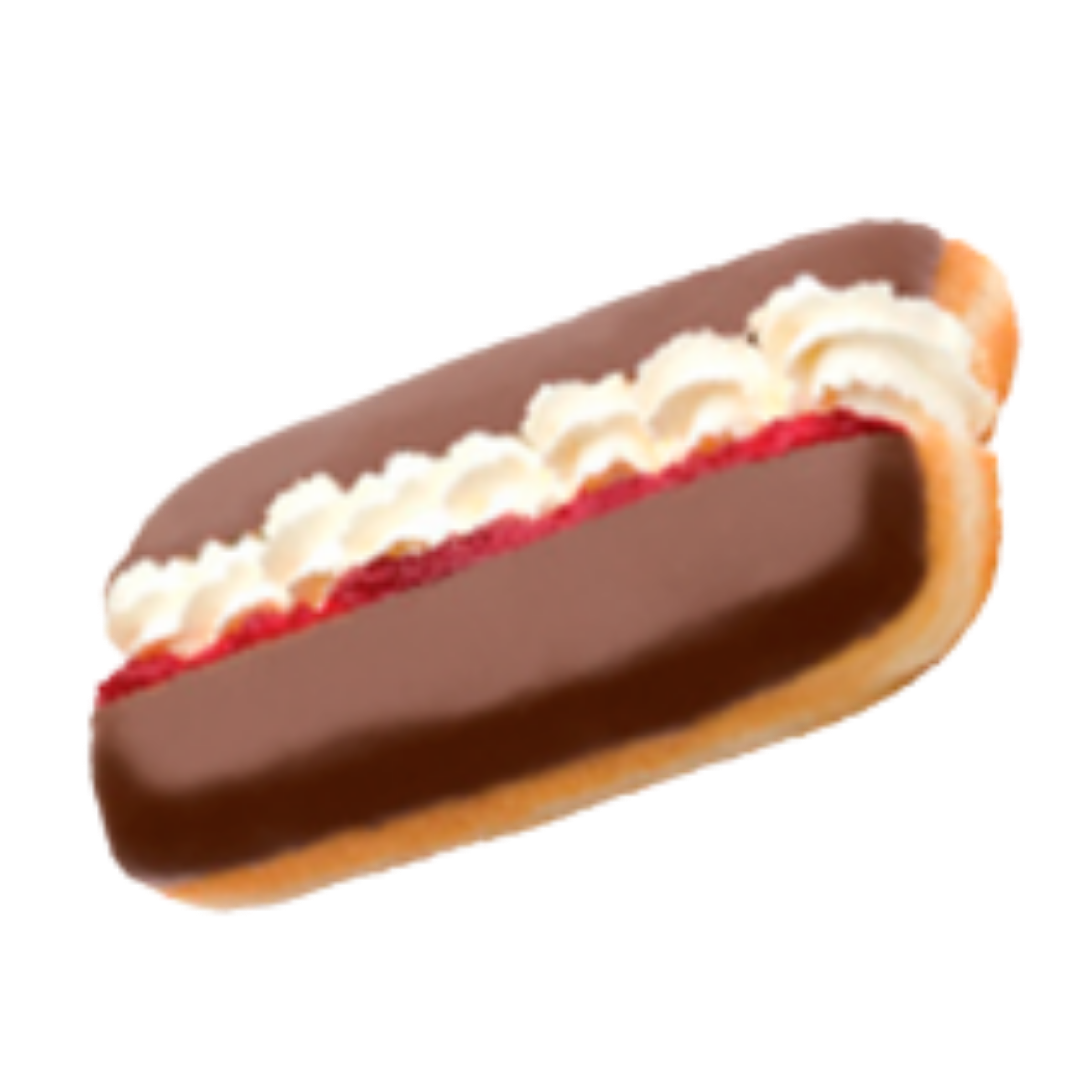 Chocolate Iced Jam & Cream Éclair