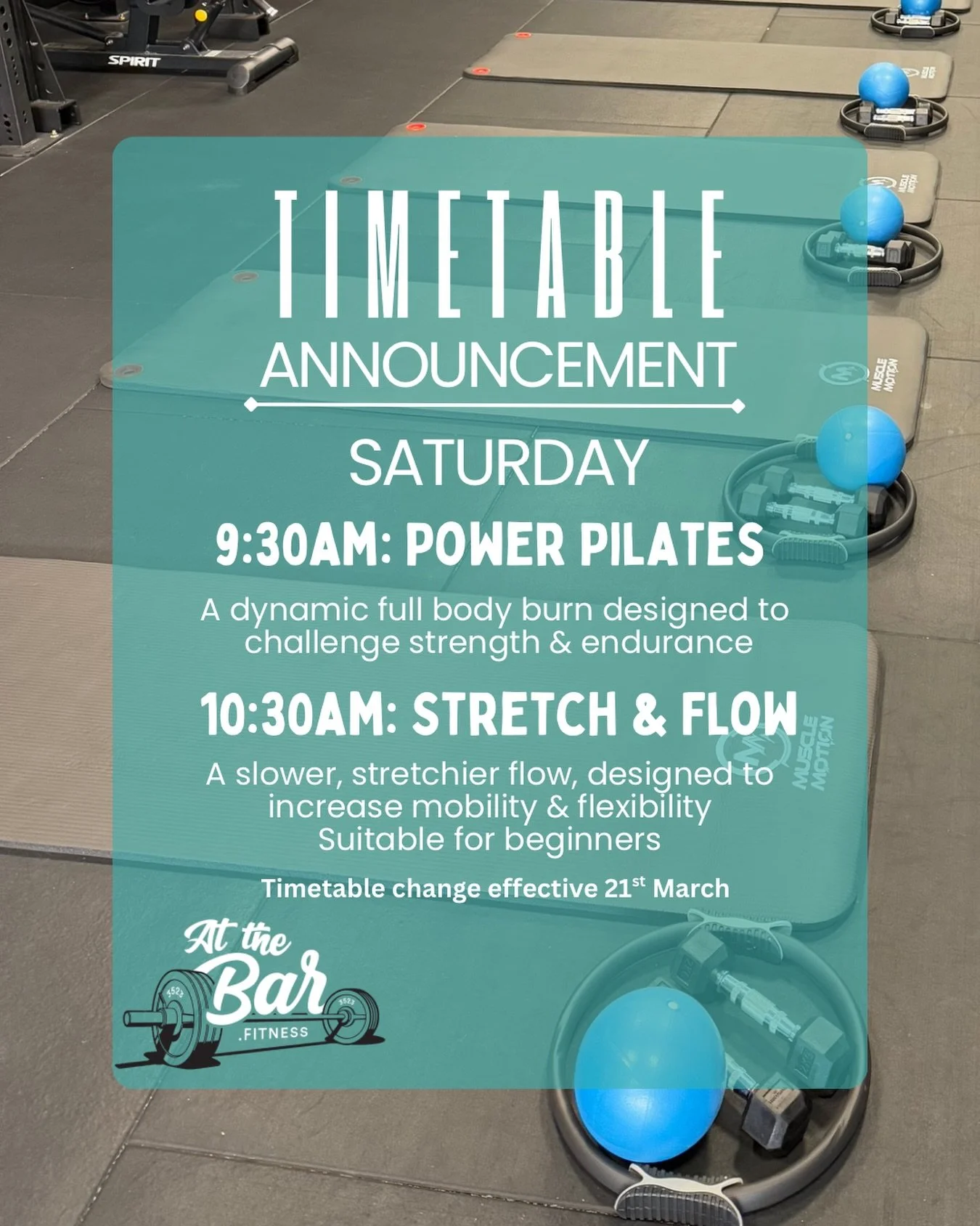 Your Saturday morning just got an upgrade with our brand new class styles! 💥

9:30AM - Power Pilates 💪🏼 

A dynamic full body burn designed to improve your strength &amp; endurance. This class is for those who want to level up their Pilates game a