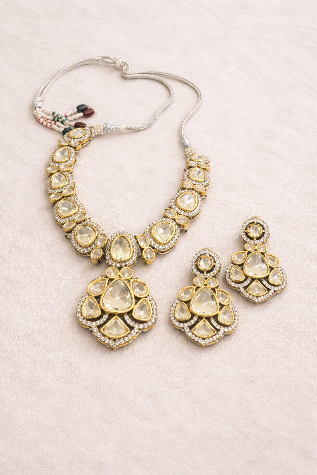 Gold-toned Polki Statement Necklace Set