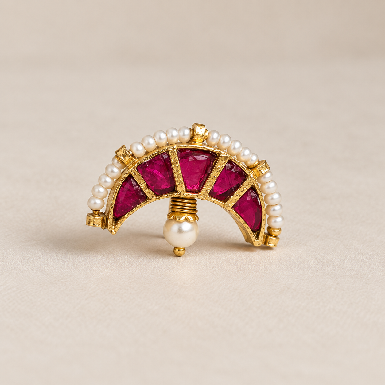 Gold Fan Brooch with Ruby Inlays and Pearls.png