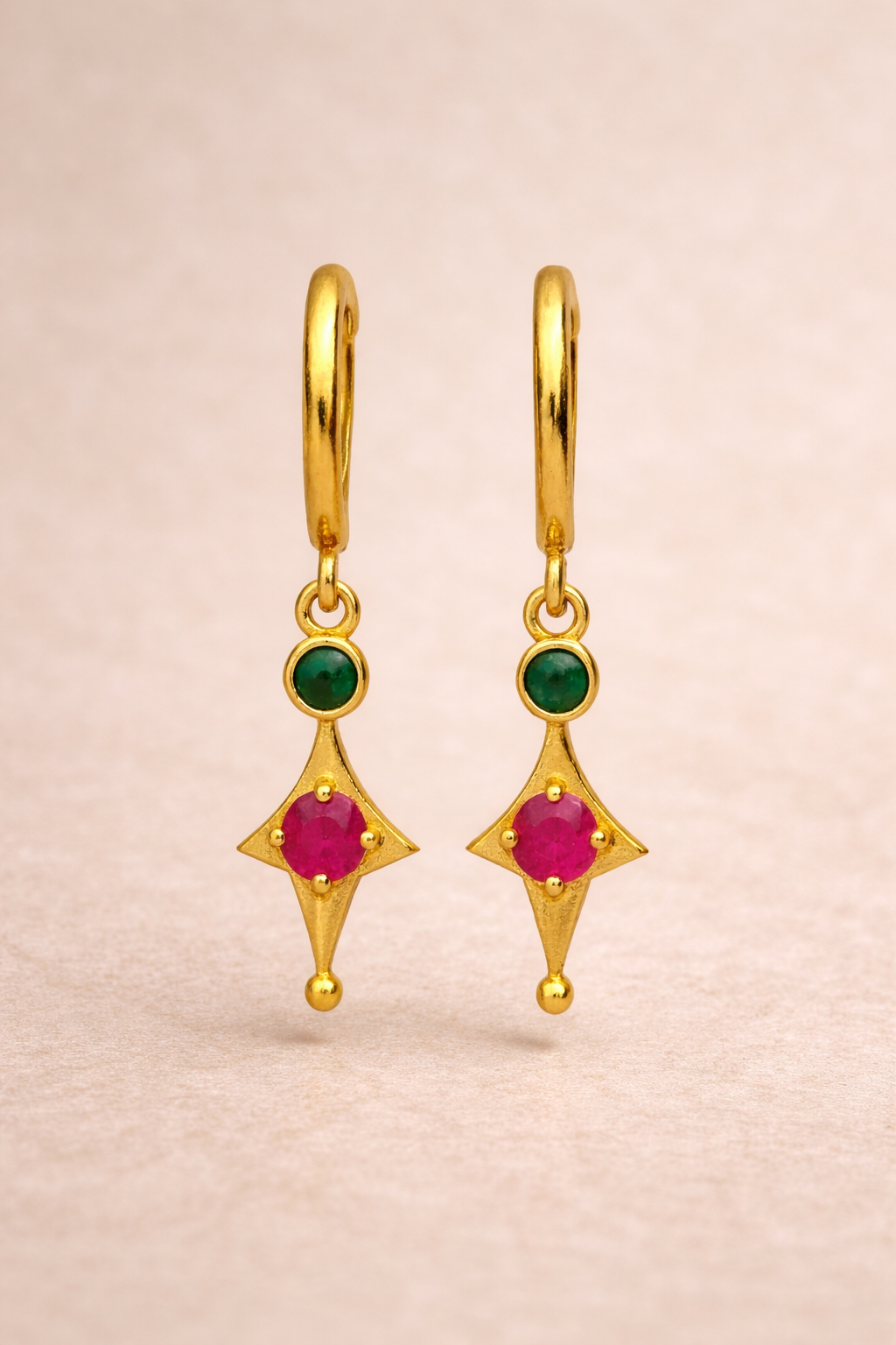 Stone Drop Huggie Earrings - Pre-order Only!