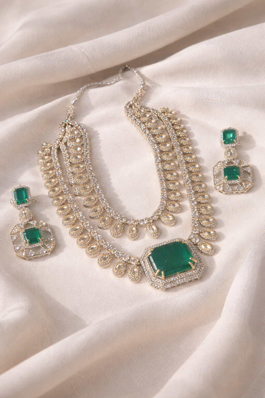 Statement Dual-tone Crystal Necklace Set