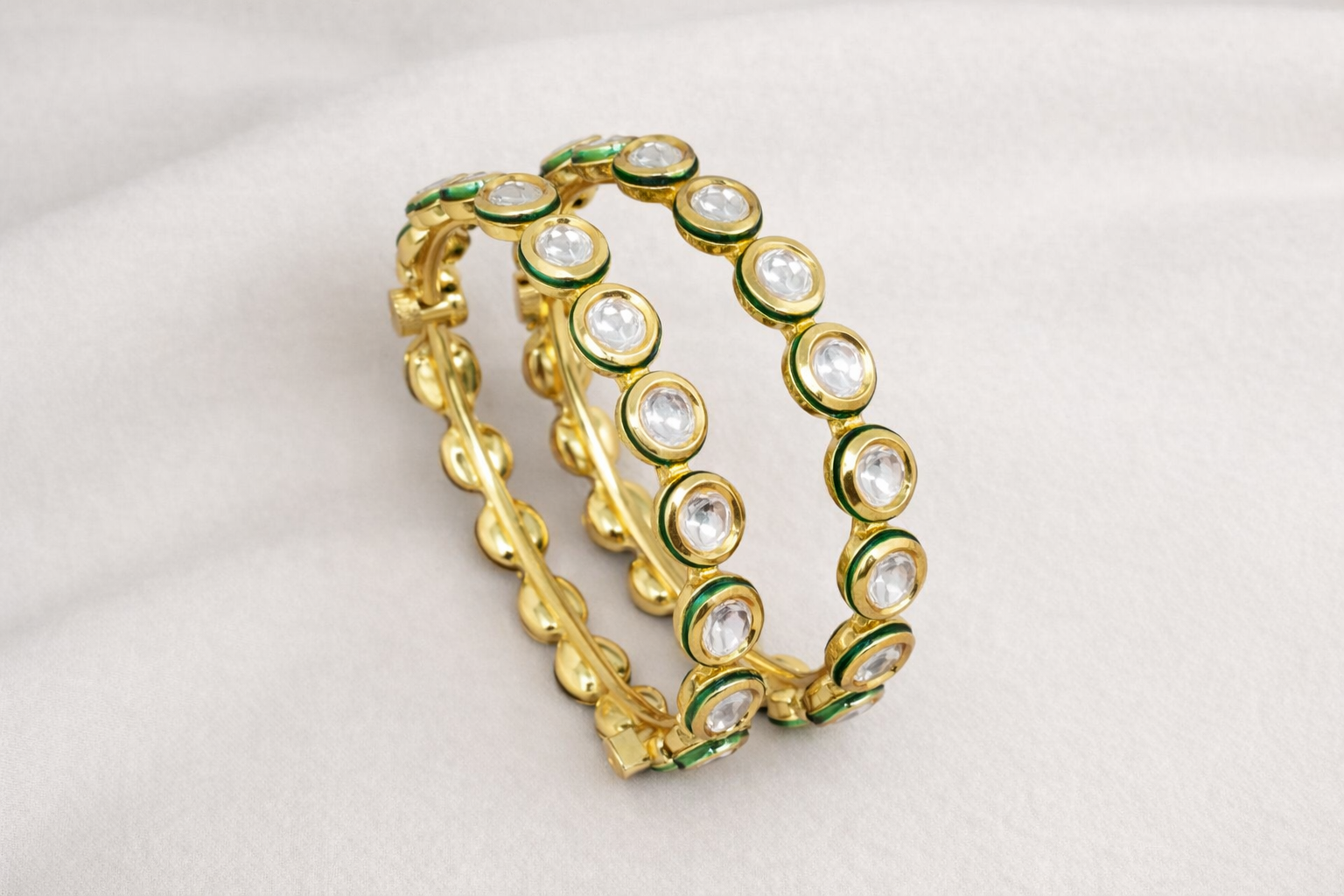 Round Kundan Bangles