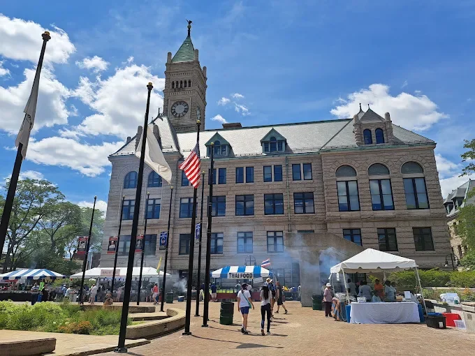 Image of a local market in downtown Lowell, MA.
