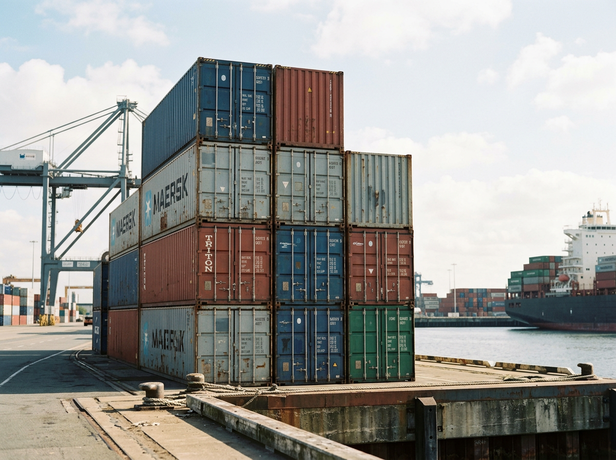 An image of cargo shipment containers