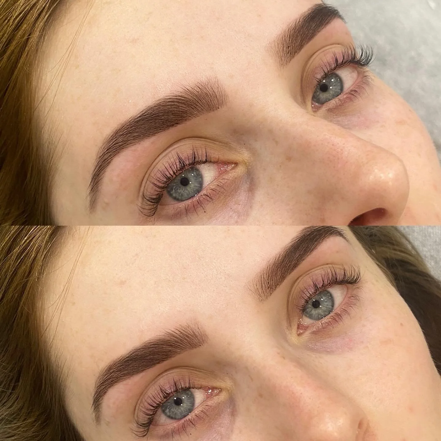 Brow shape , wax , tint paired with a Lash lift and Dye 💕

#lashes #brows #lashlift #lashdye #browshaping #browwaxing