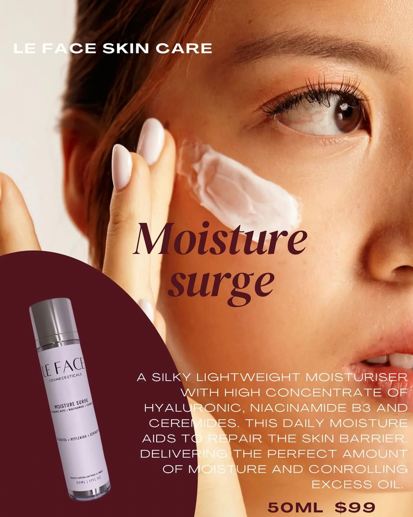 A lightweight Daily moisturiser, with active Vitamin B. Controlling oils, delivering optimal hydration to the skin and repairing the skins barrier function. Rebuilding clarity and healthy skin. 

Suitable for All skin types 

1-2 pumps Am + Pm 🩷 

@